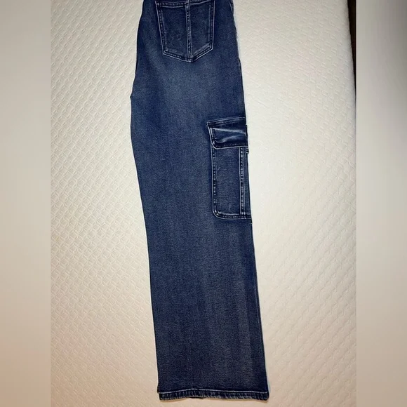 Fashion Nova Dark Blue Flare Jeans - Picture 4 of 8